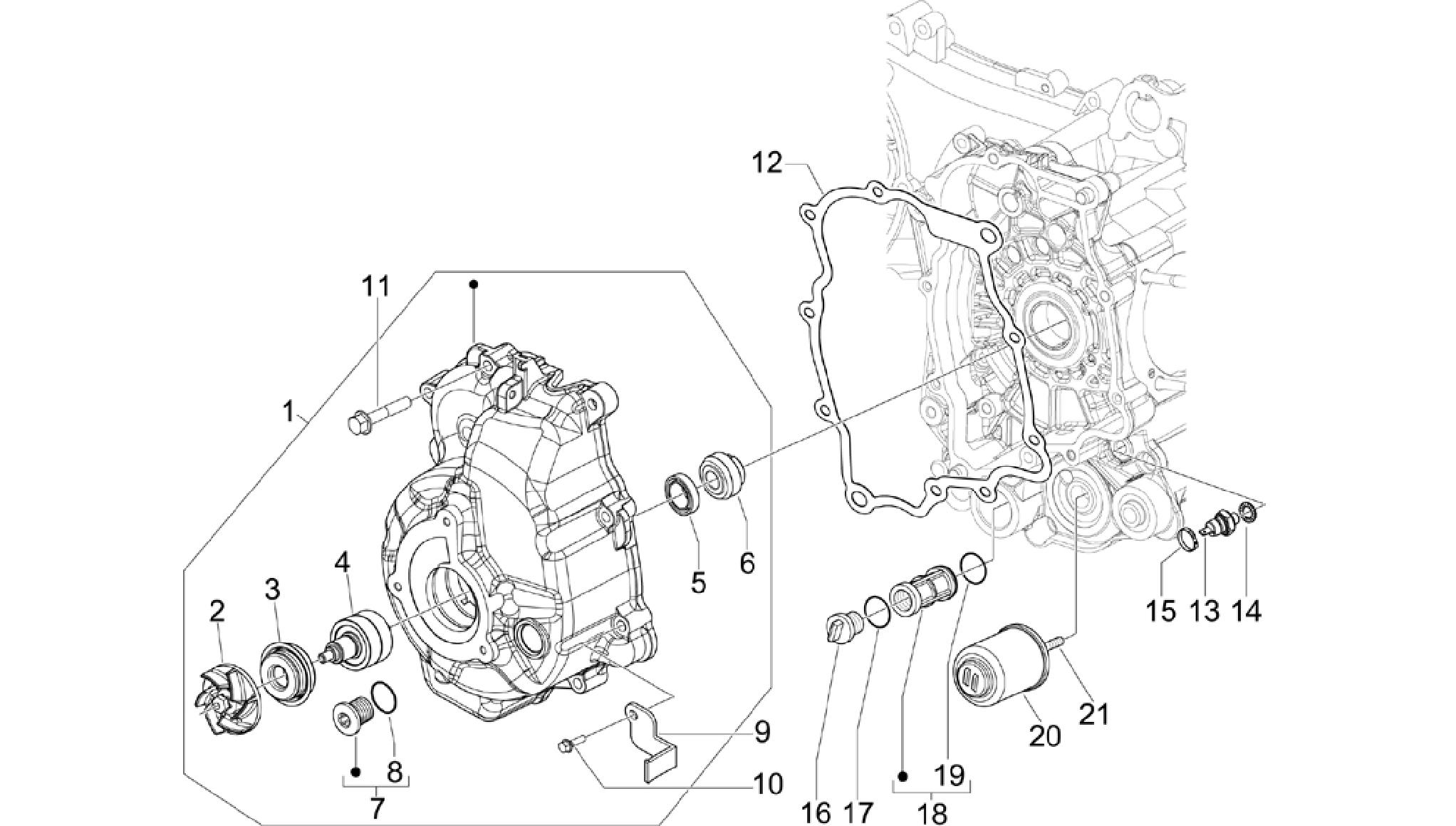 Flywheel magneto cover - Oil filter