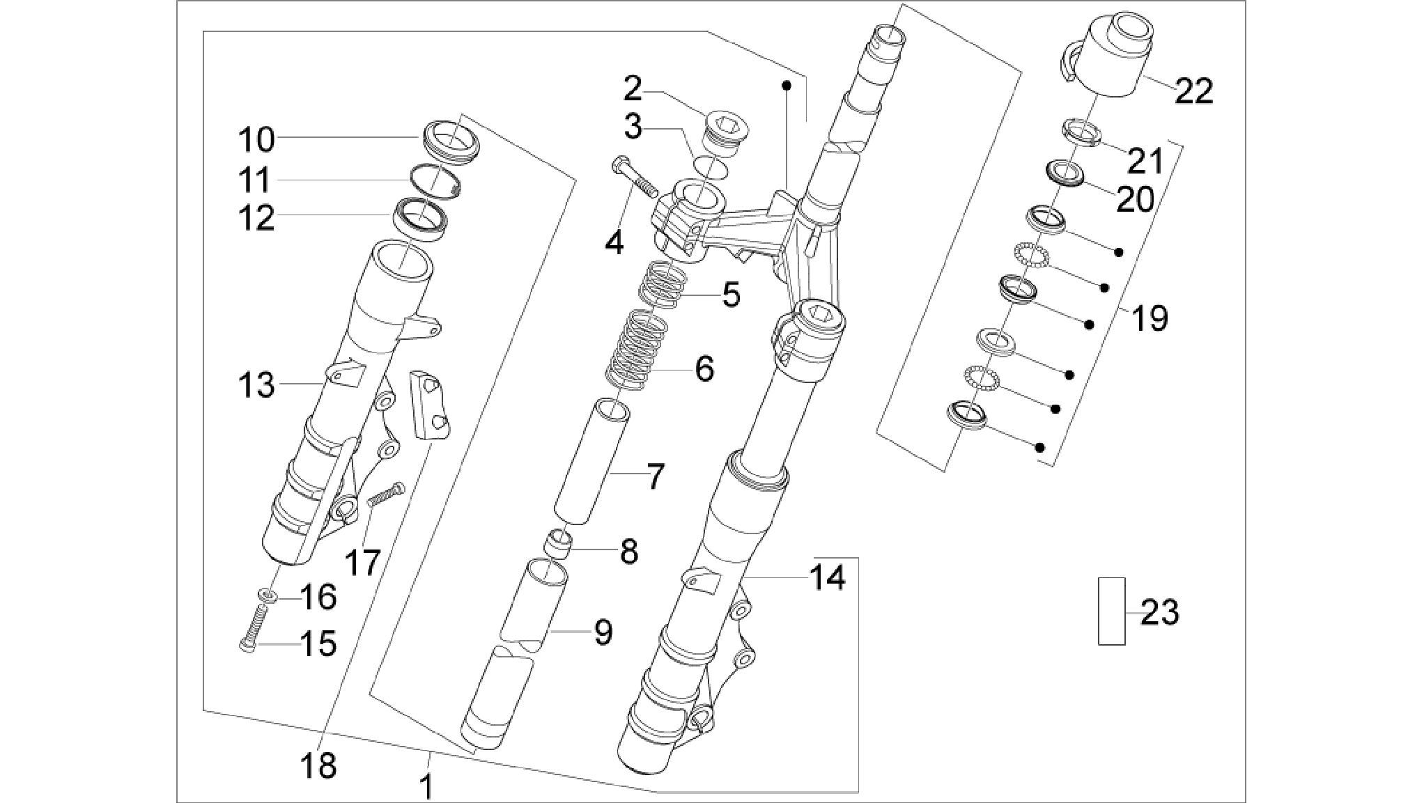 Fork/steering tube - Steering bearing unit