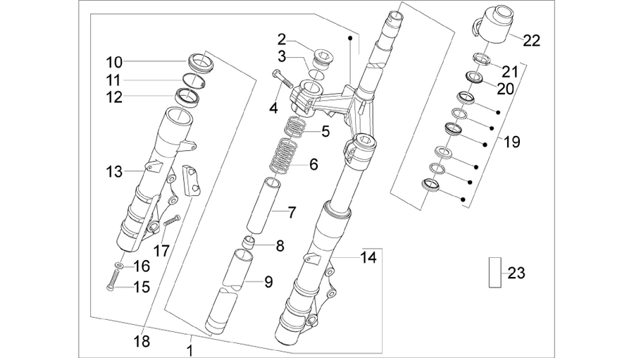 Fork/steering tube - Steering bearing unit