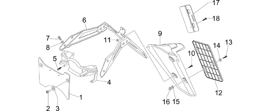 Rear cover - Splash guard