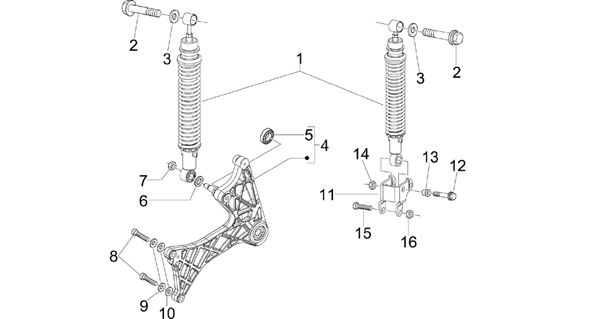 Rear suspension - Shock absorber/s