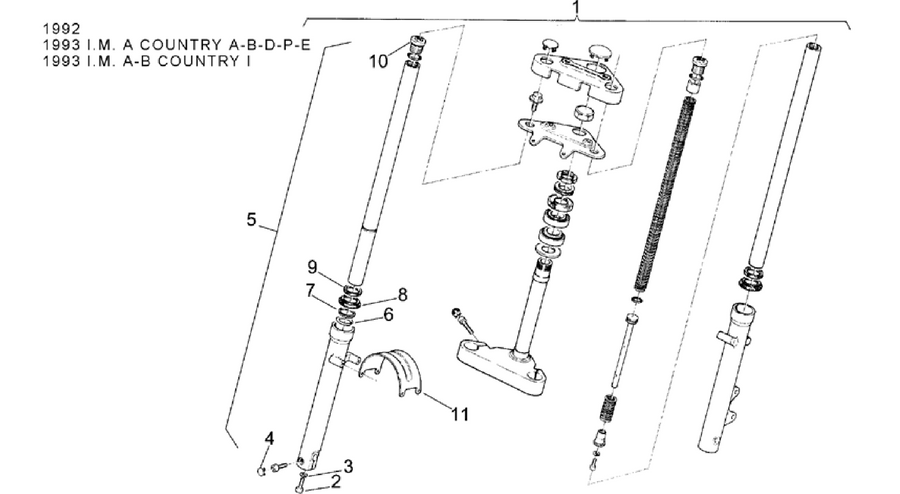 Front fork 92-93 - RH Sleeve