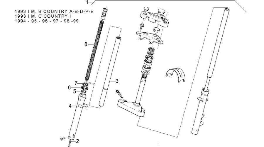 Front fork 93-99 - RH Sleeve
