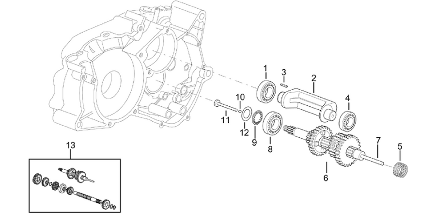 Primary gear shaft 4 speed