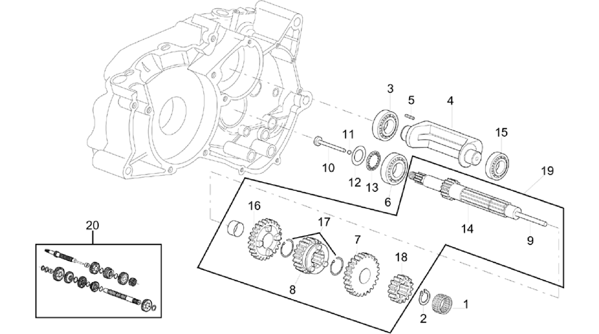 Primary gear shaft 5 Speed