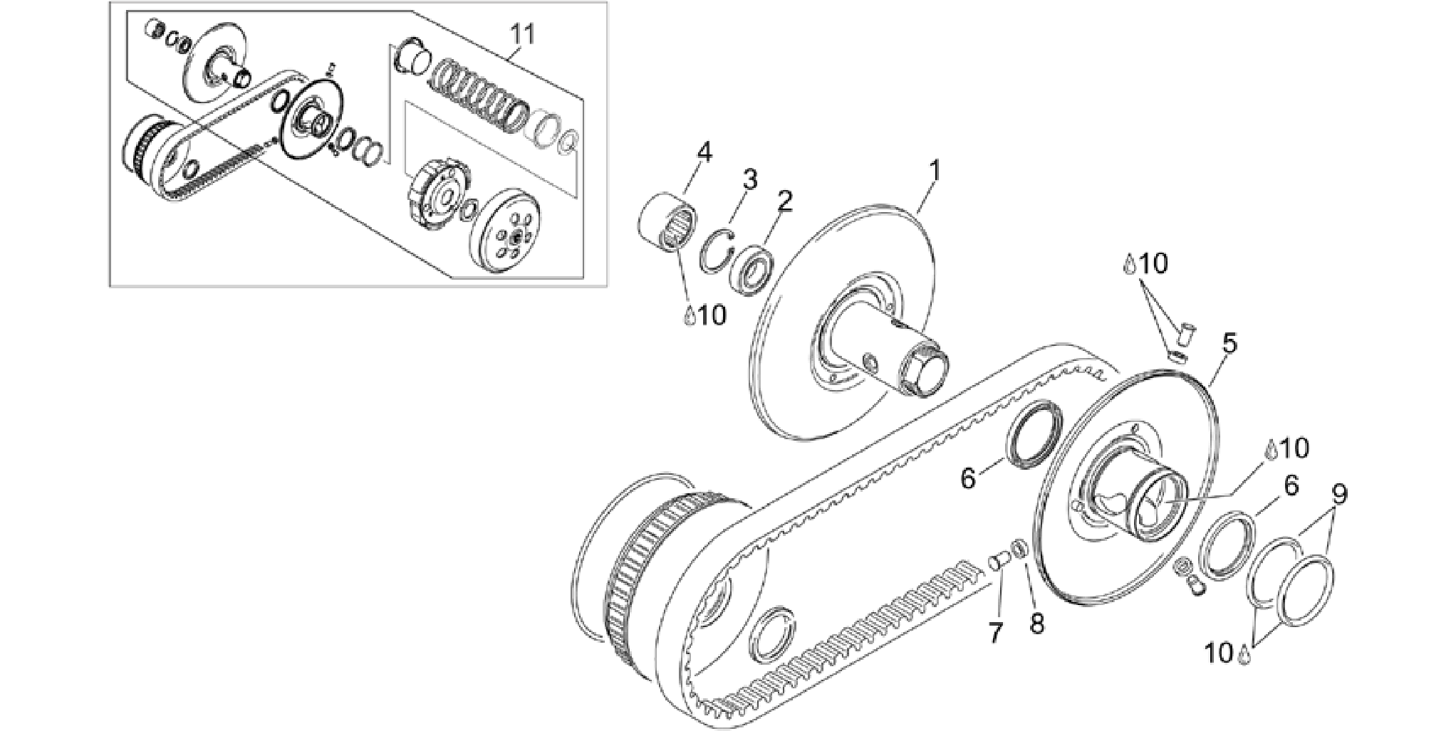 Pulley assy., driven I