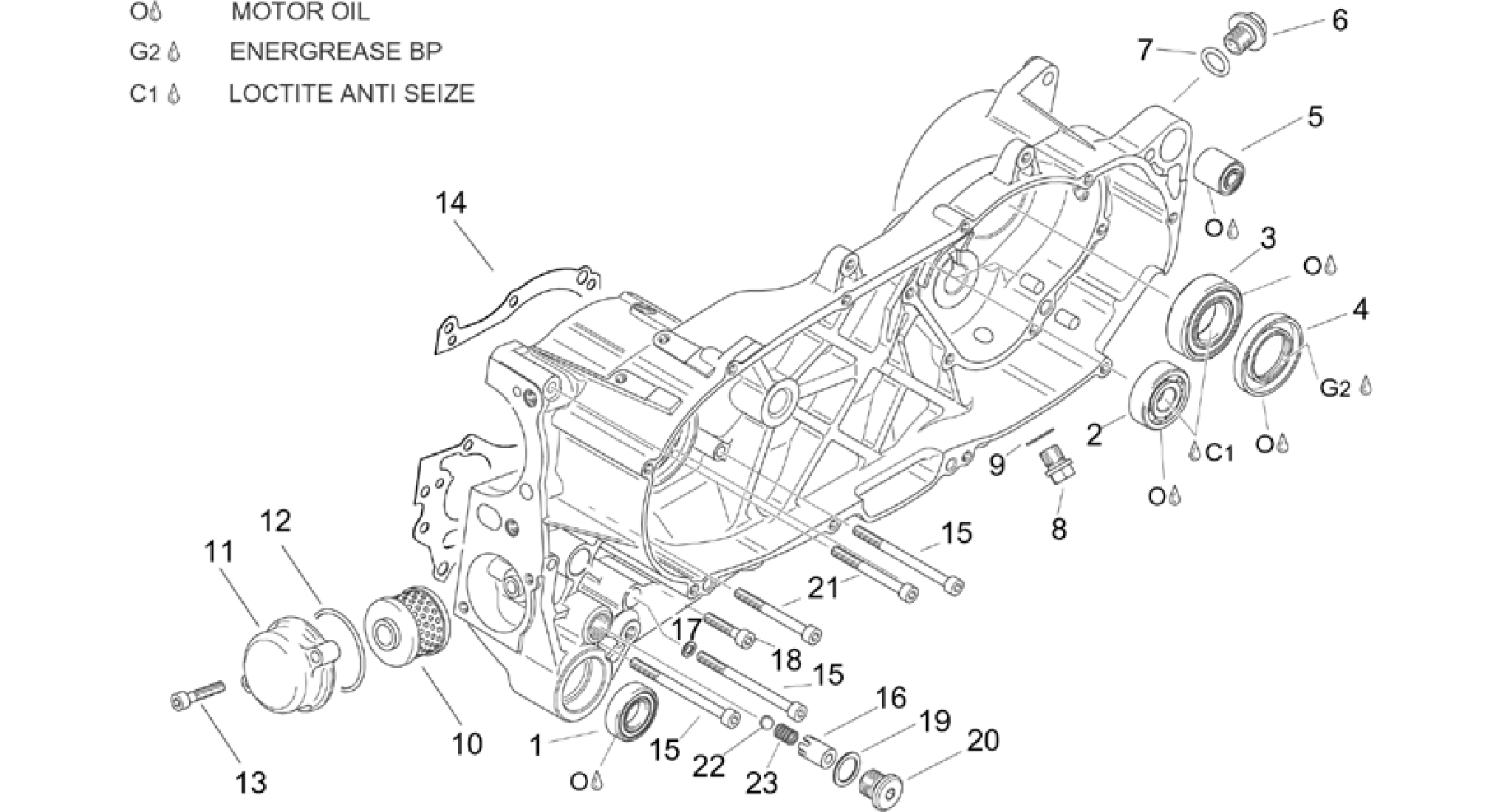 Central semi-crankcase