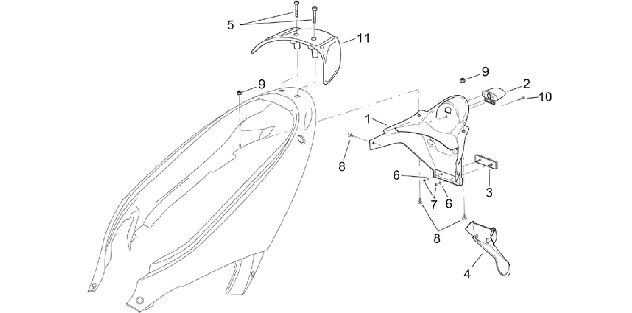 Rear body - Plate holder