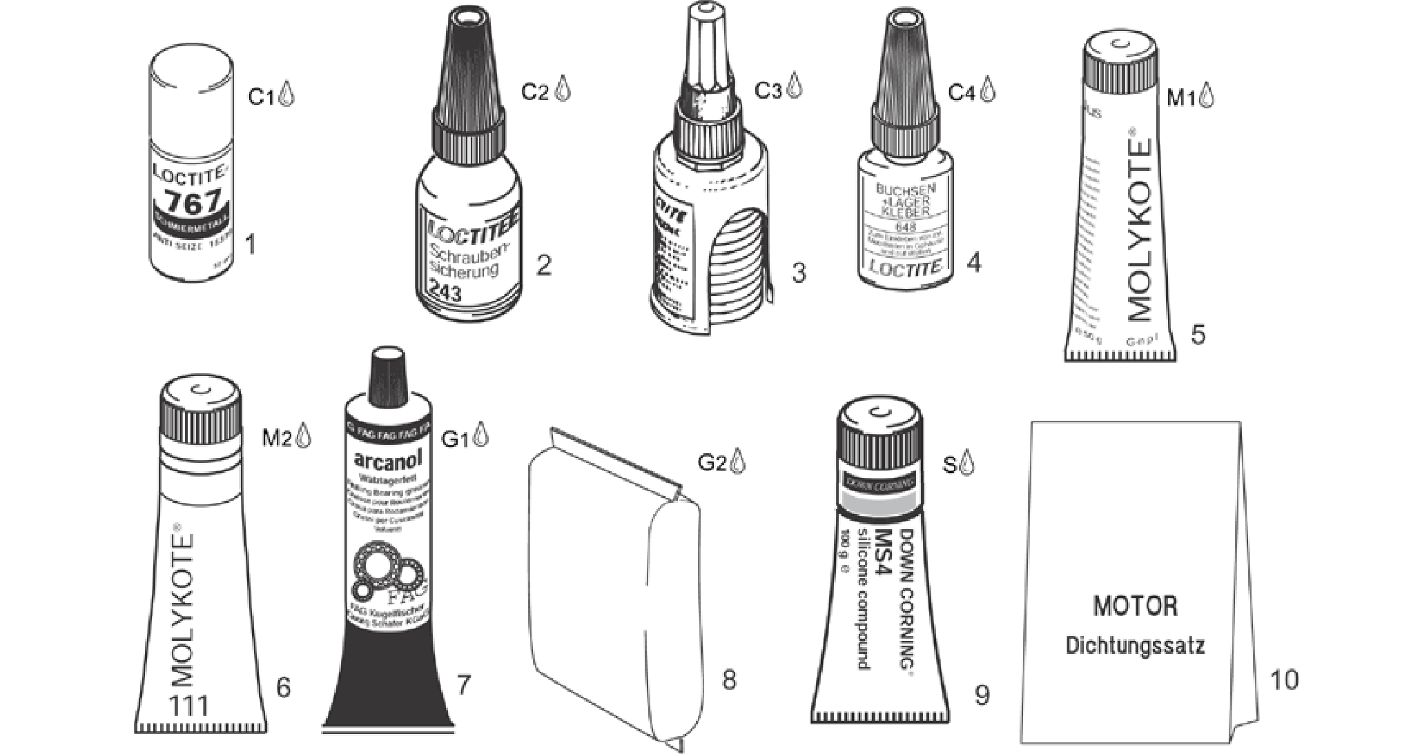 Sealing and lubricating agents