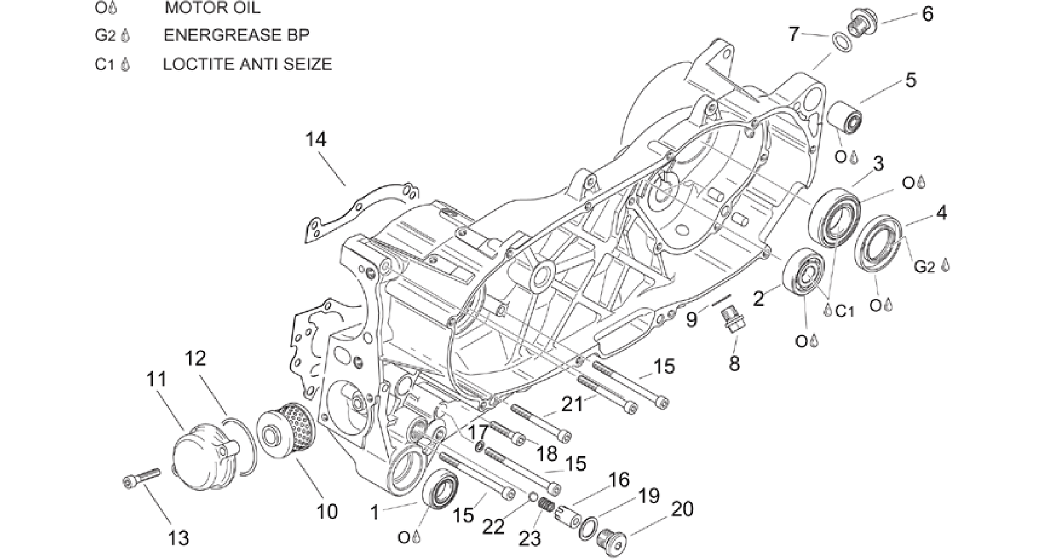 Central semi-crankcase