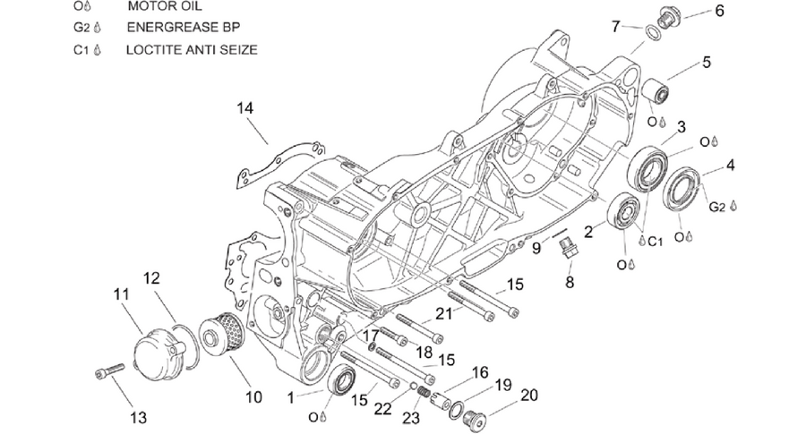 Central semi-crankcase