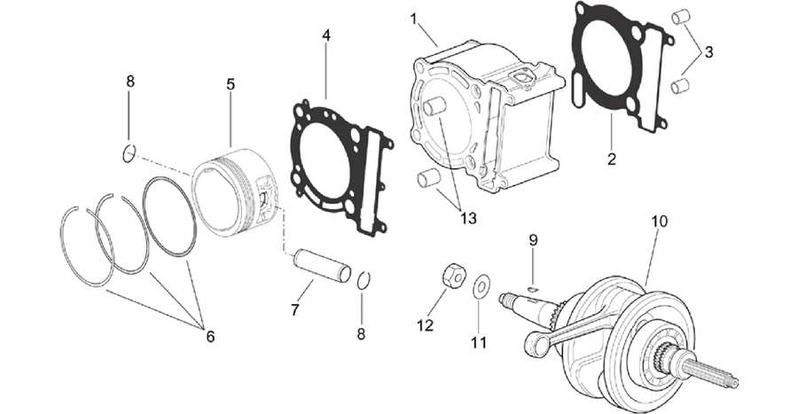 Drive shaft - Cylinder - Piston