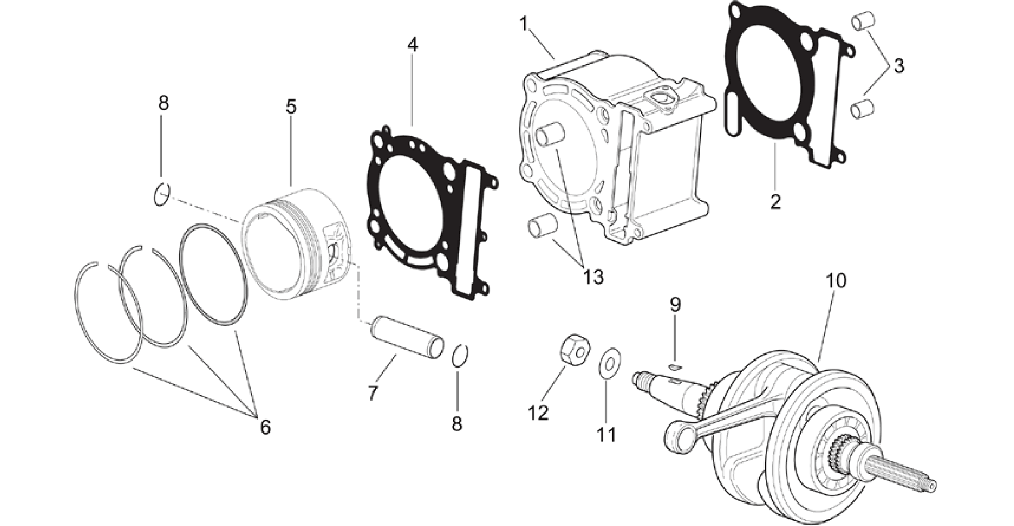 Drive shaft - Cylinder - Piston