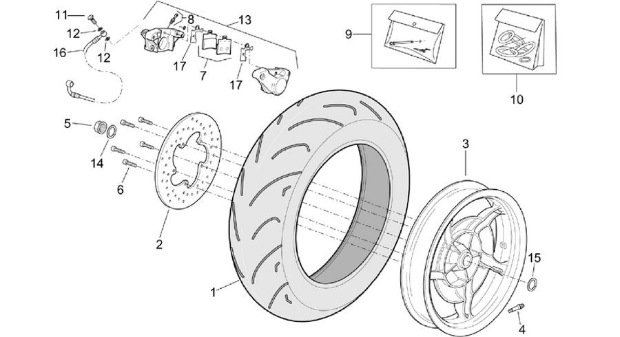 Rear wheel - Rear caliper