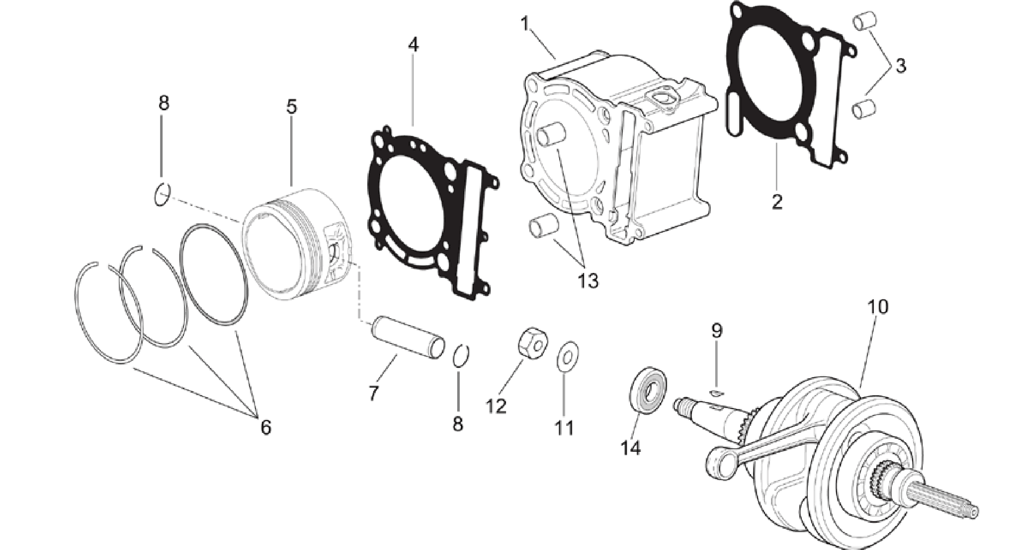 Drive shaft - Cylinder - Piston