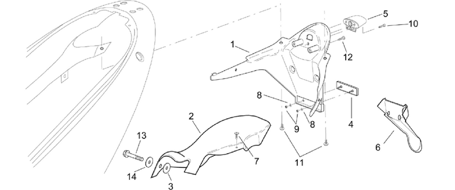 Rear body - Plate holder