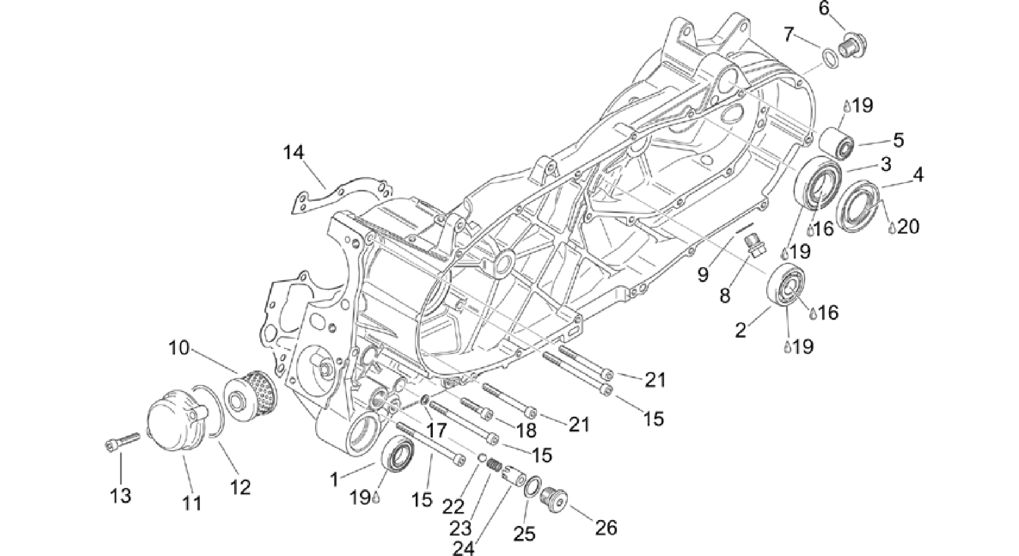 Central semi-crankcase