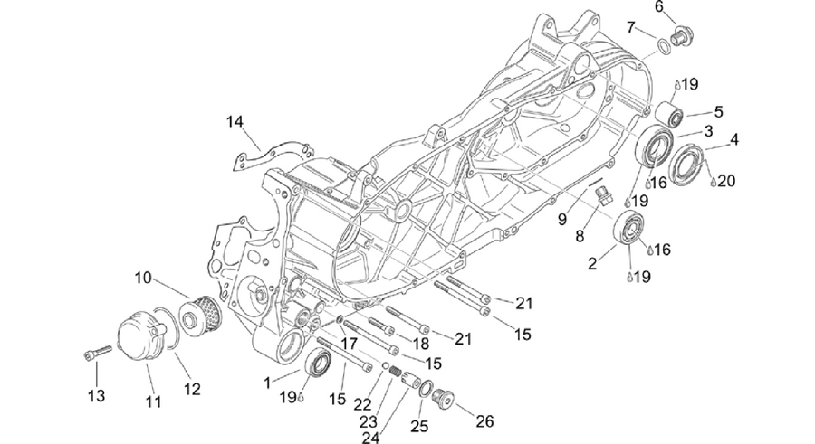 Central semi-crankcase