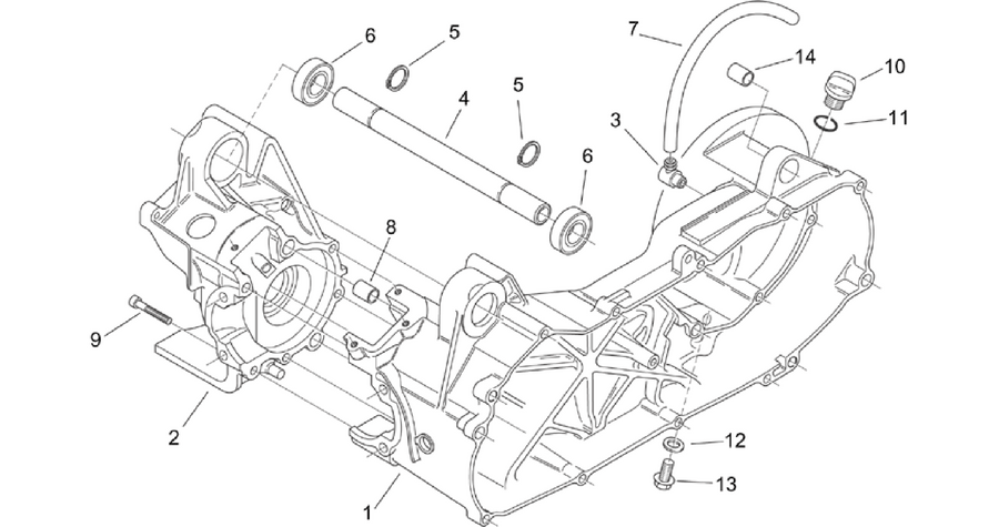 Central crank-case set