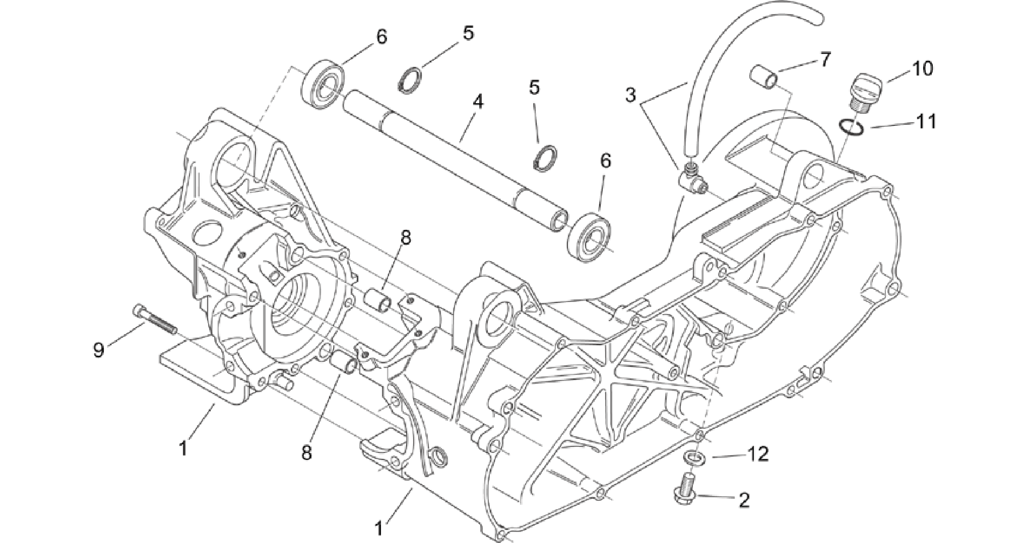 Central crank-case set