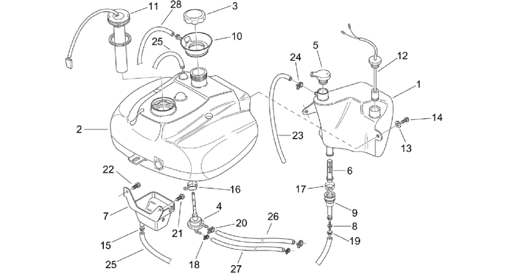 Oil and fuel tank