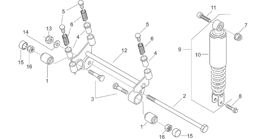 R.shock absorber-connect. Rod
