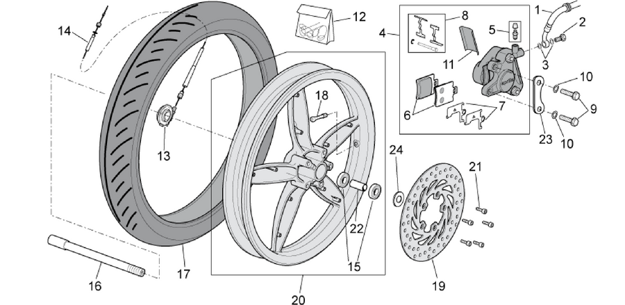 Front wheel - disc brake