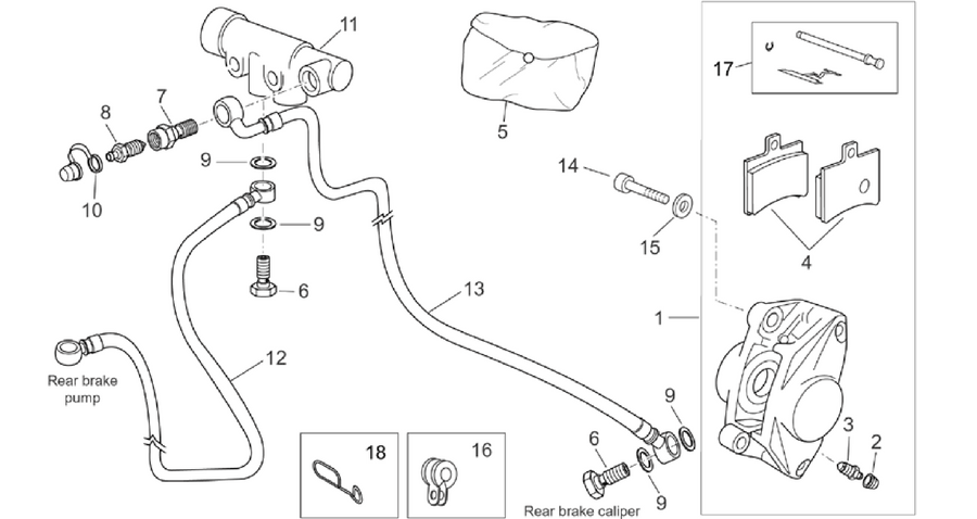 Rear brake caliper