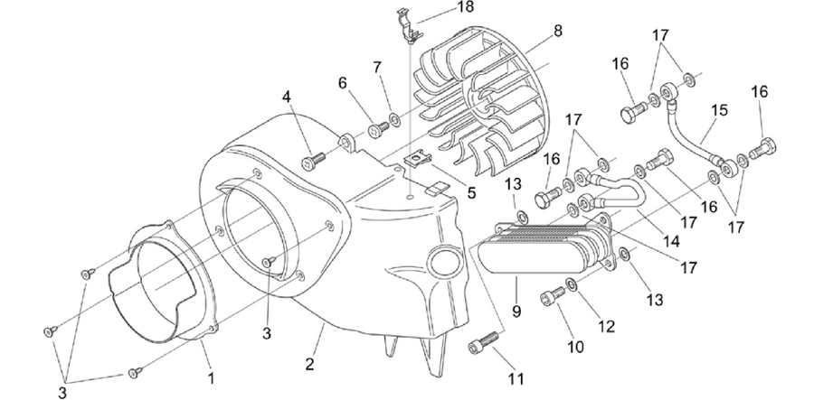 Cooling unit carter - Oil cooler