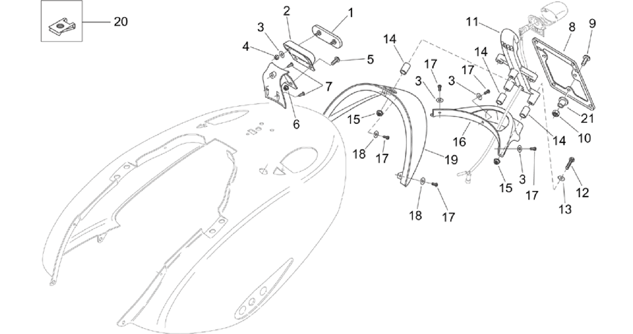 Rear body - Plate holder