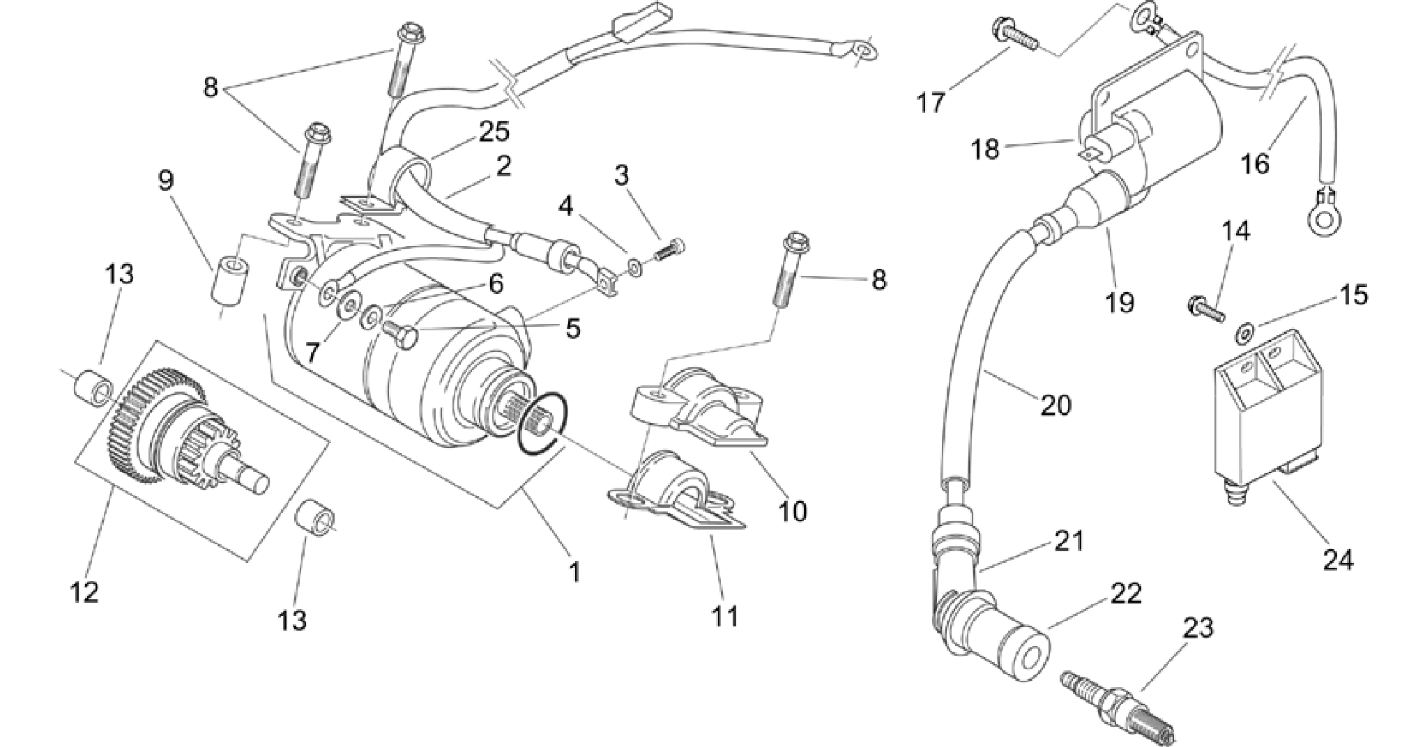Starter motor - Ignition unit