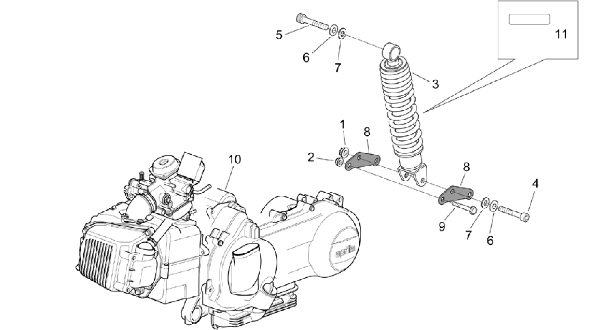 Engine - Rear shock absorber