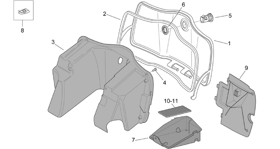 Central body - Glove comp.