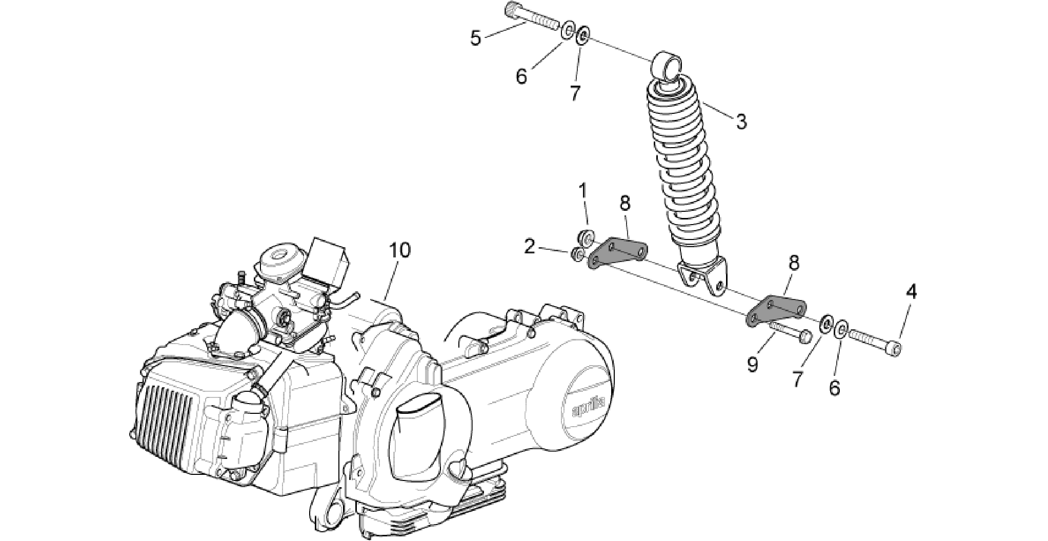Engine - Rear shock absorber