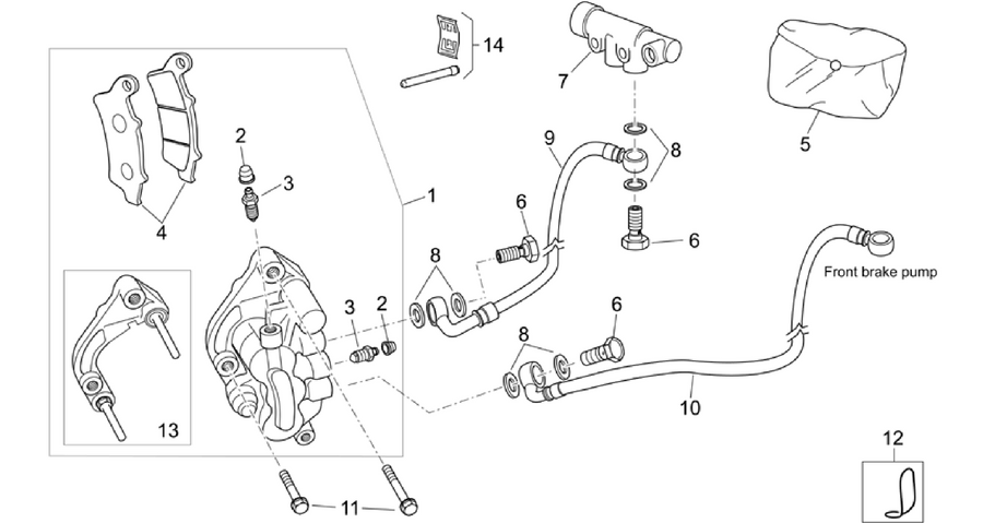 Front brake caliper
