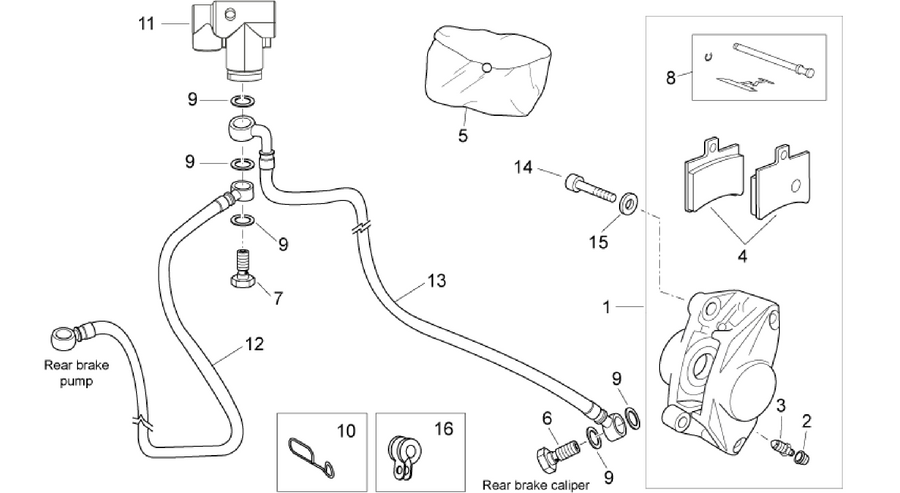 Rear brake caliper