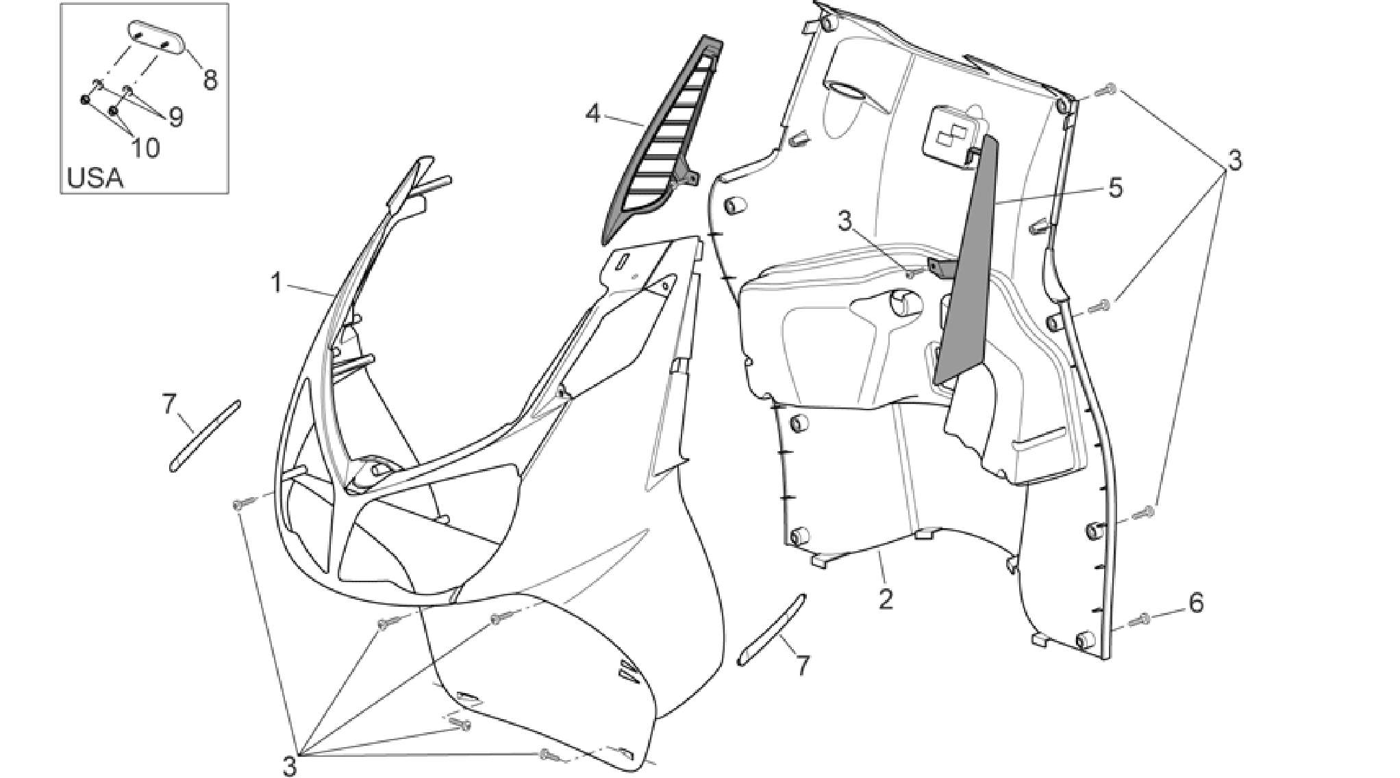 Front body - Internal shield
