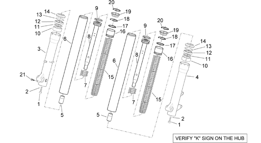 Kaifa front fork - Hubs, sleeves