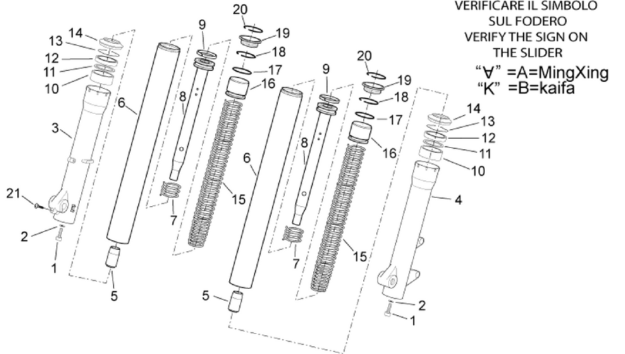 Front fork - Hubs, sleeves