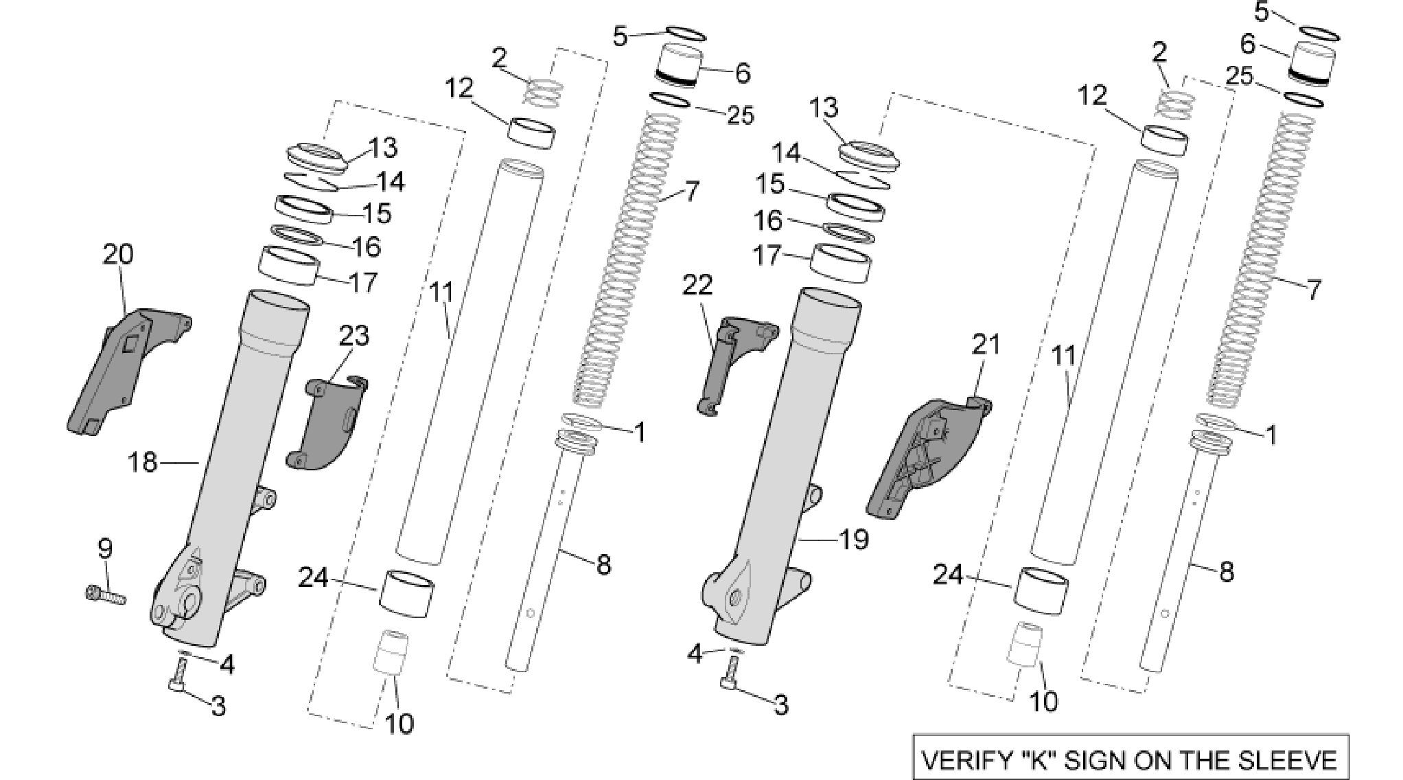 Kaifa front fork - Hubs, sleeves