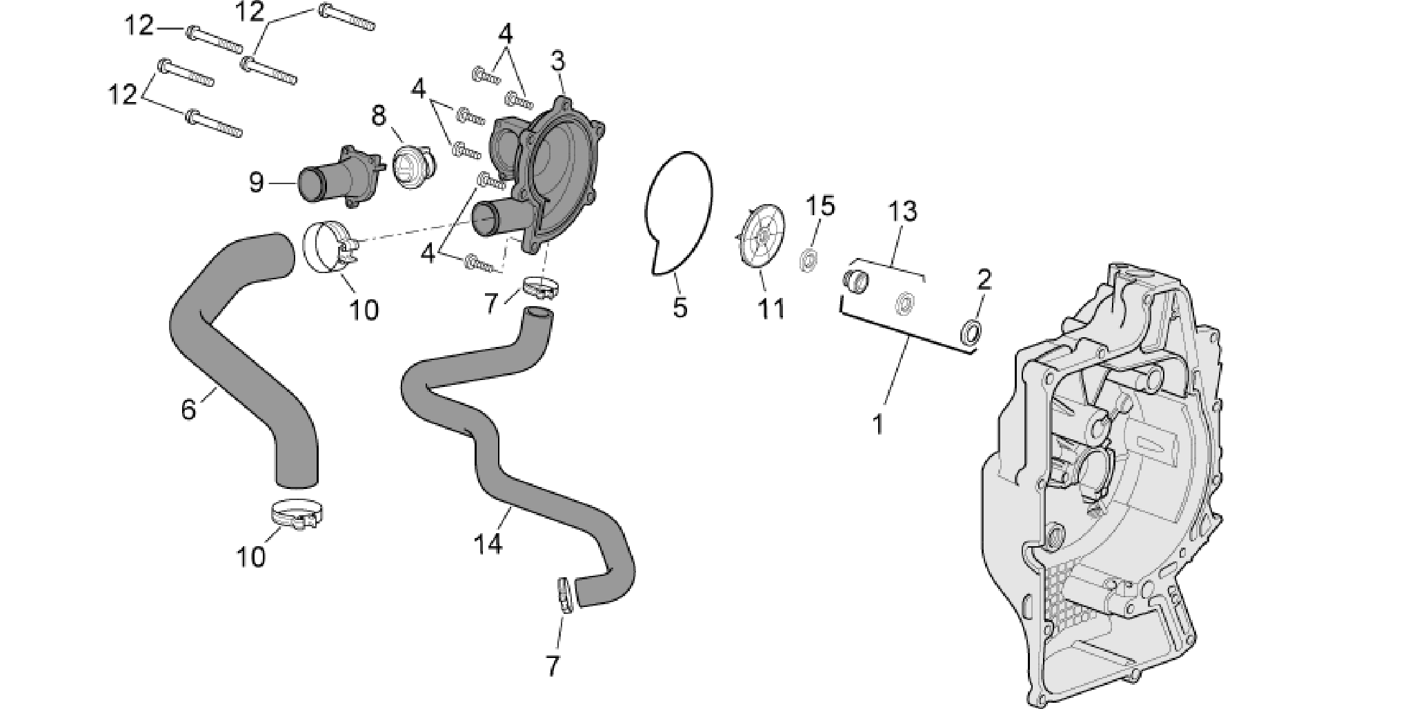 Water pump (Internal thermostat)