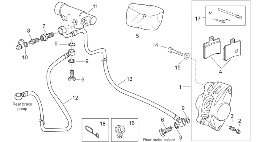 Rear brake caliper