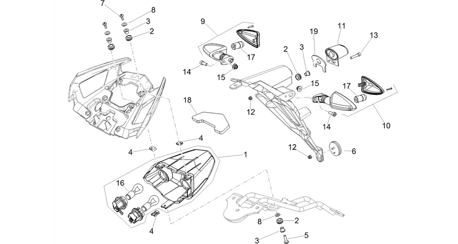 Rear headlamps