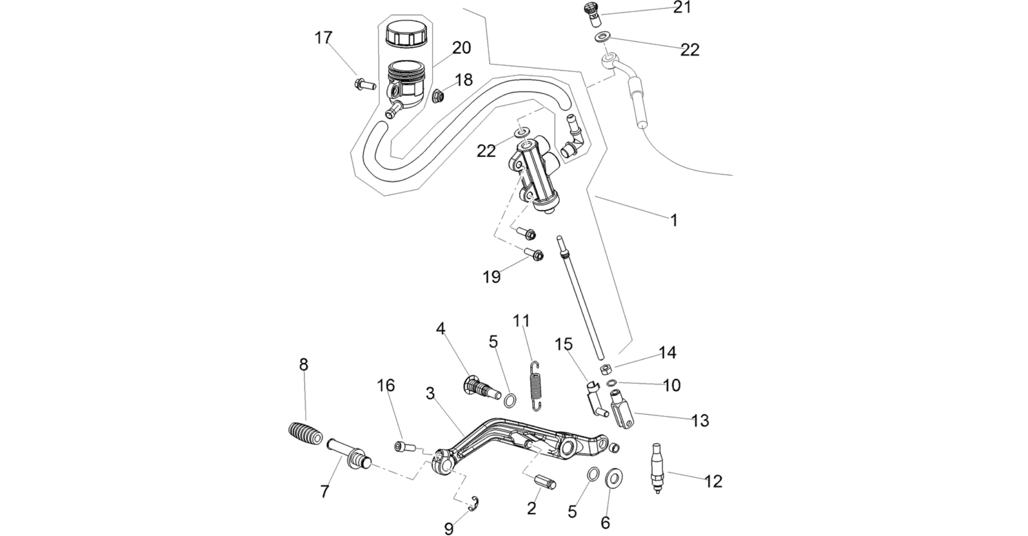 Rear master cylinder