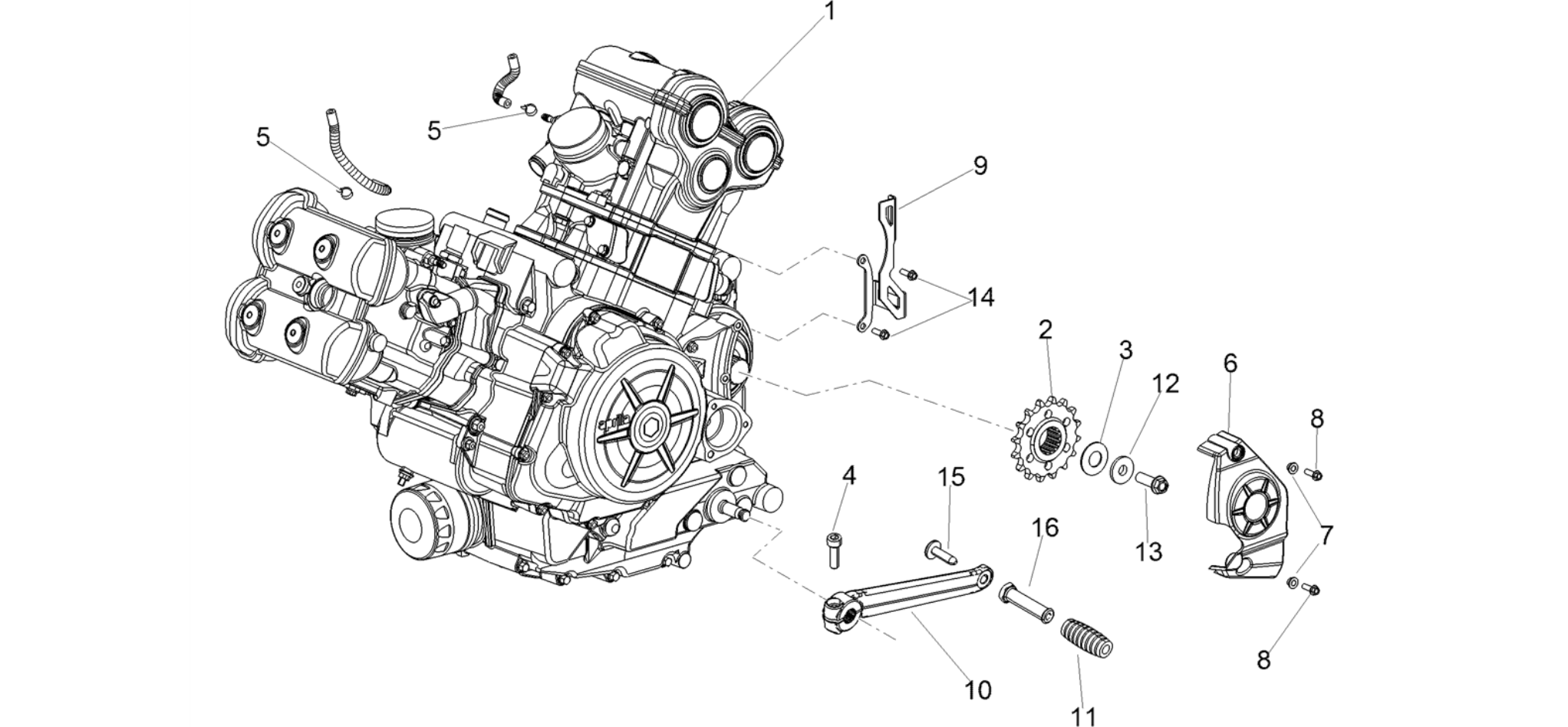 Engine-Completing part-Lever