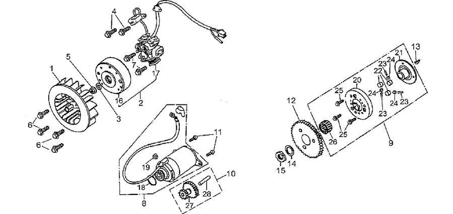 Flywheel-Syarter motor