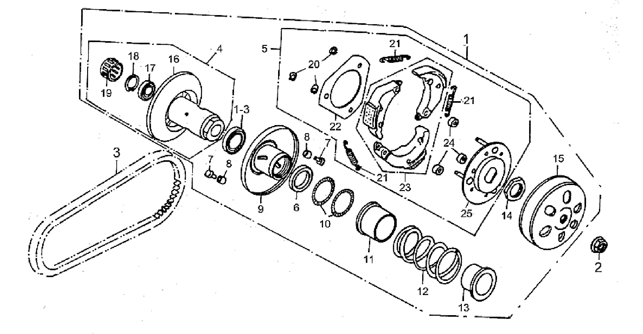 Speed variator w/ clutch