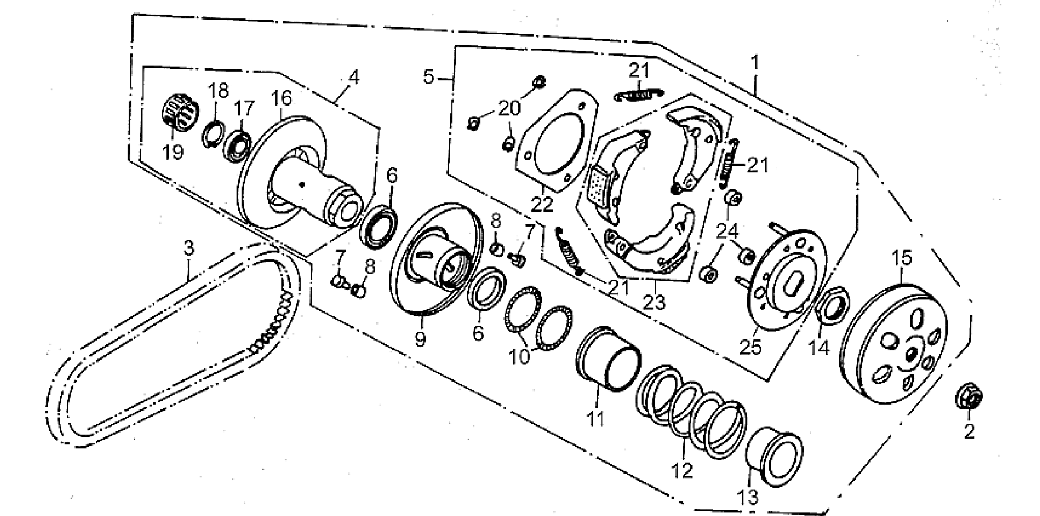 Speed variator w/ clutch