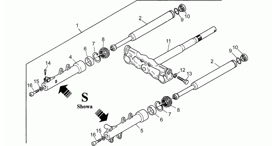 Front fork Showa