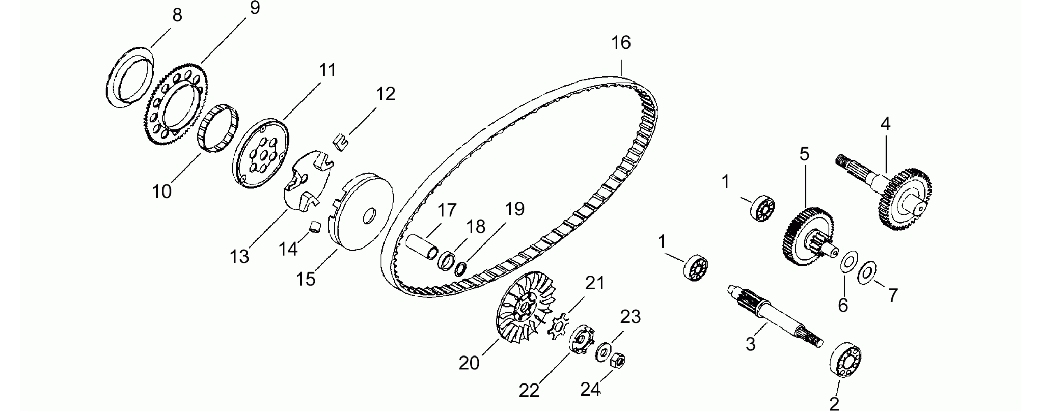 Half-pulley assy., driving